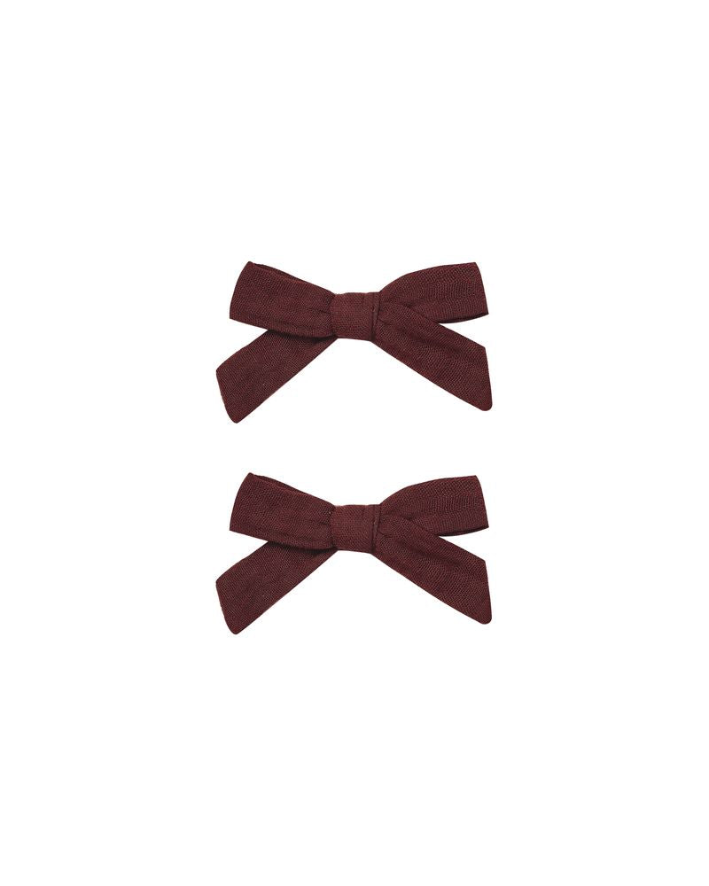 BOWS, SET OF 2 || BURGUNDY
