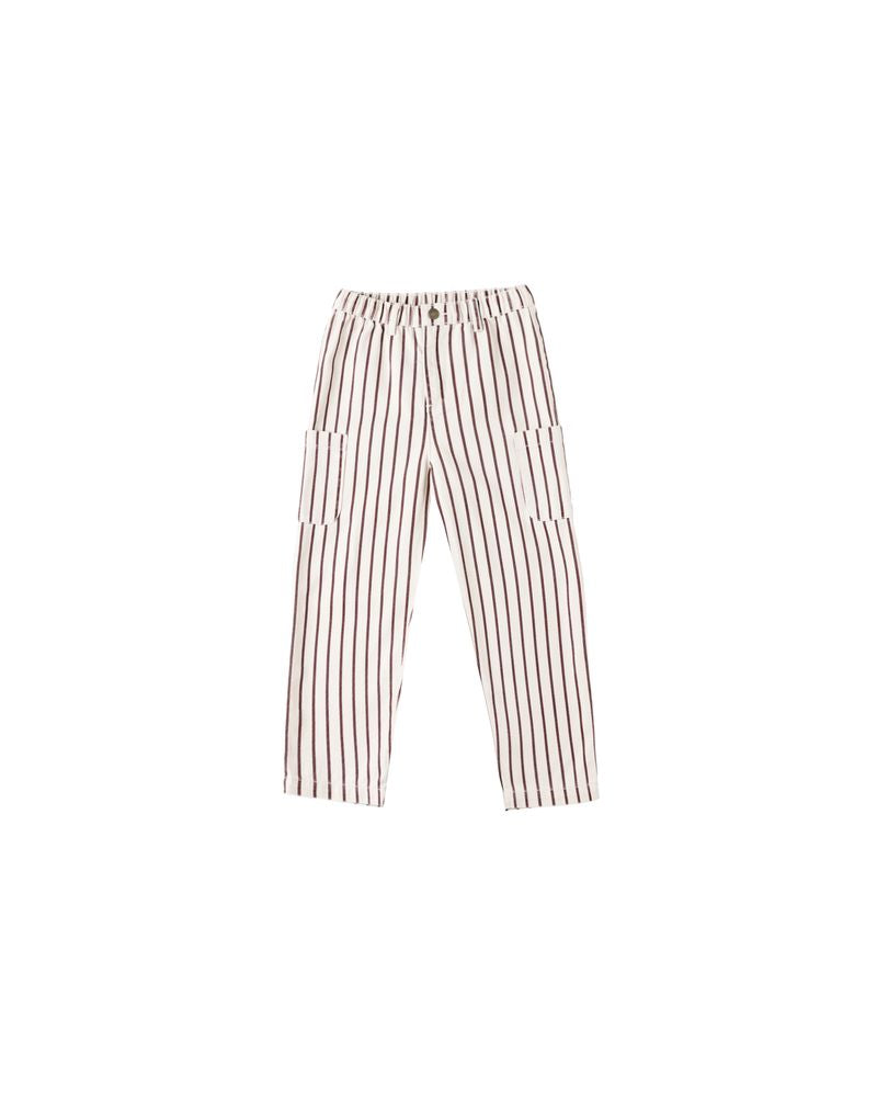 RELAXED CARGO PANT || BURGUNDY PINSTRIPE