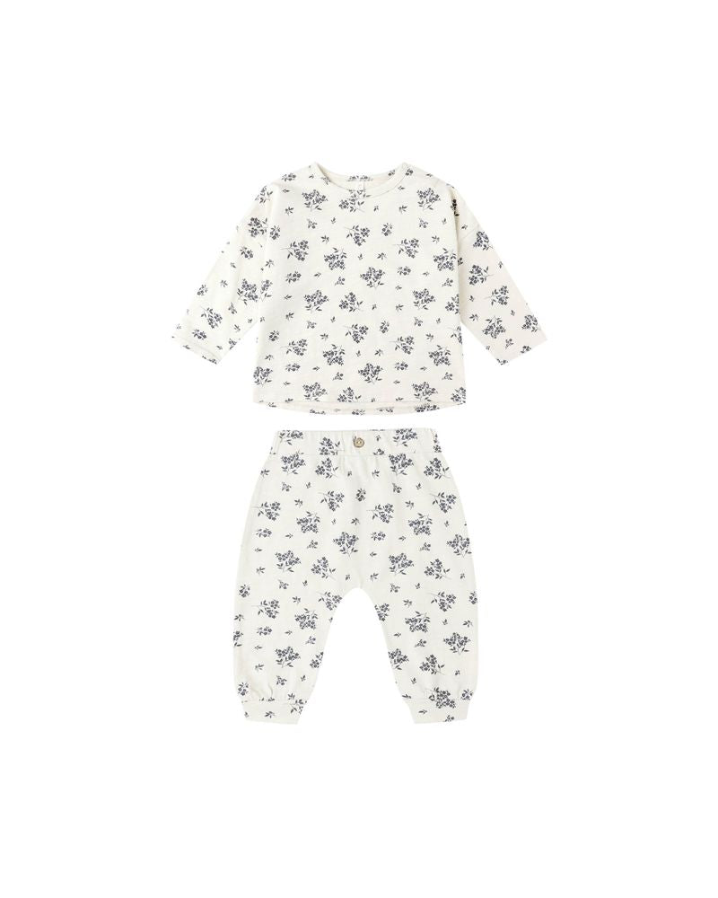 TEE + PANT SET || BLUE FLORAL
