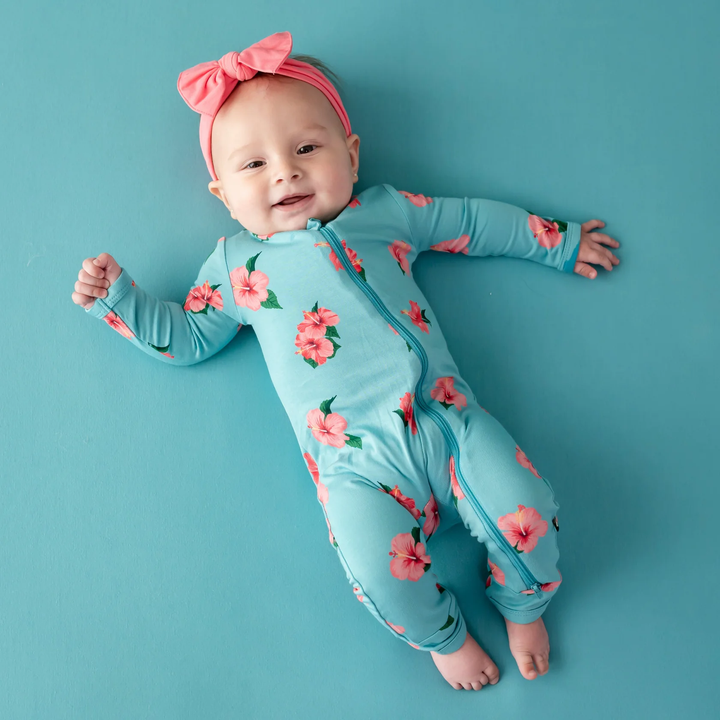 ZIPPERED ROMPER || HIBISCUS