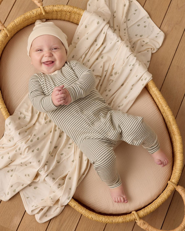 POINTELLE LONG JOHN || FOREST STRIPE
