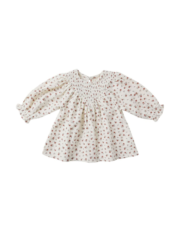 V SMOCKED DRESS || WINTER DITSY