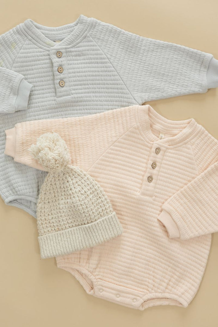 HENLEY BUBBLE ROMPER || FROST