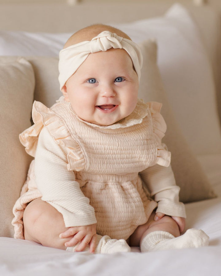 RUFFLE COLLAR BODYSUIT || NATURAL