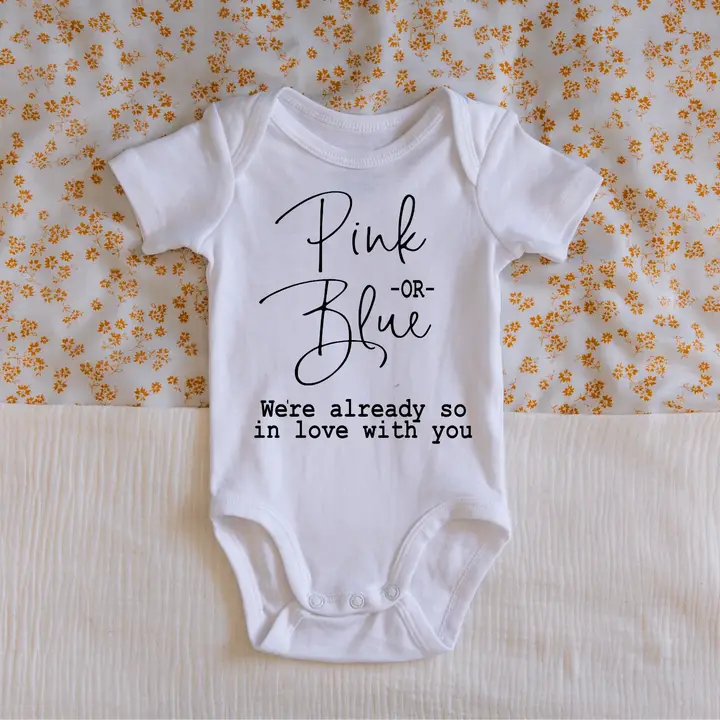 PINK OR BLUE GENDER REVEAL ONESIE