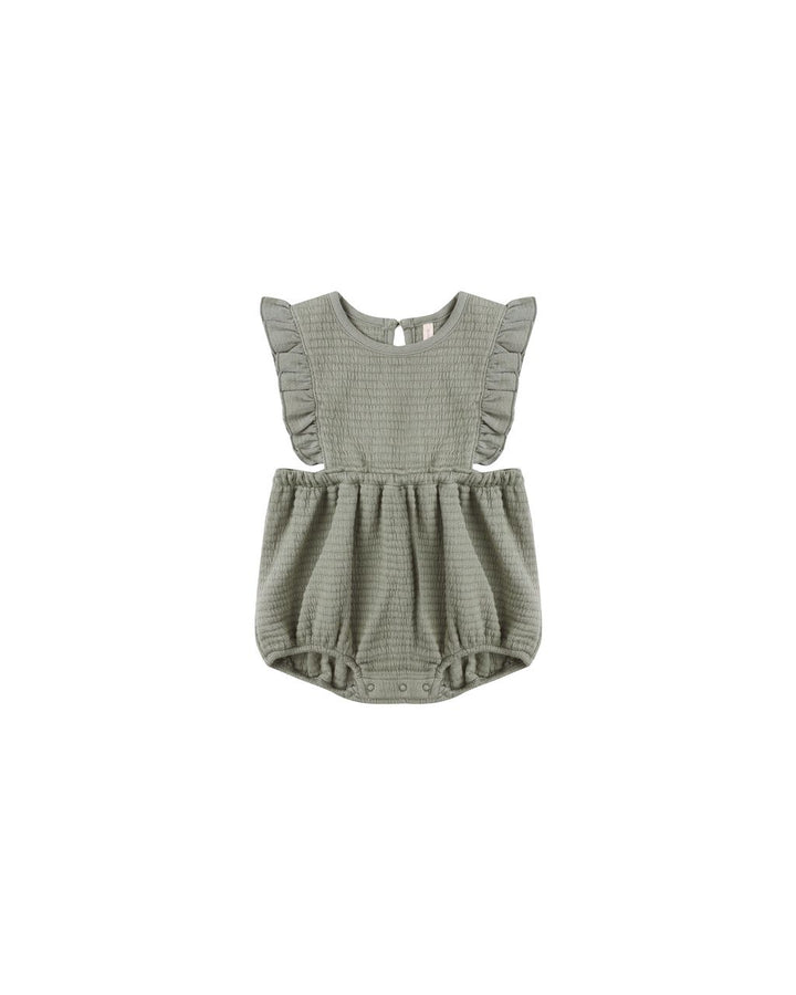 RUFFLE BUBBLE ROMPER || FOREST