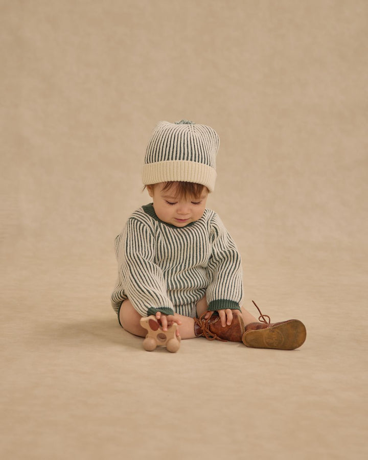 HAYWOOD ROMPER || GREEN STRIPE