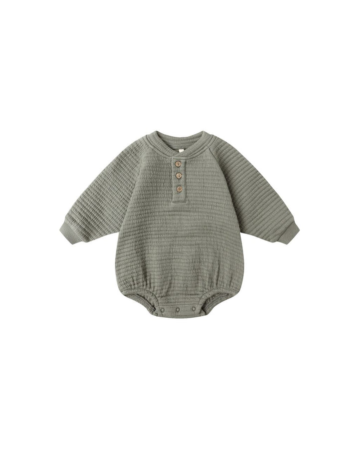 HENLEY BUBBLE ROMPER || FOREST