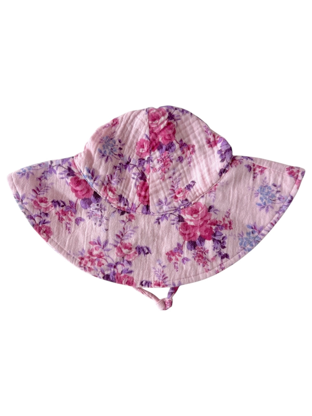 MUSLIN WIDE BRIM SUNHAT || VIOLET ROSE