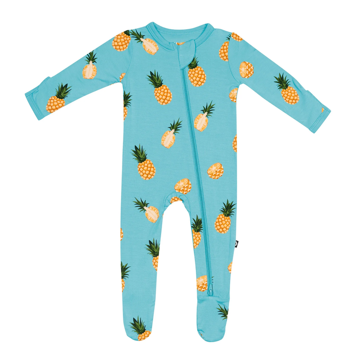 ZIPPERED FOOTIE || PINEAPPLE