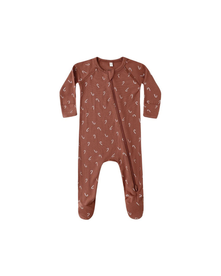 BAMBOO ZIP FOOTIE || CANDY CANES
