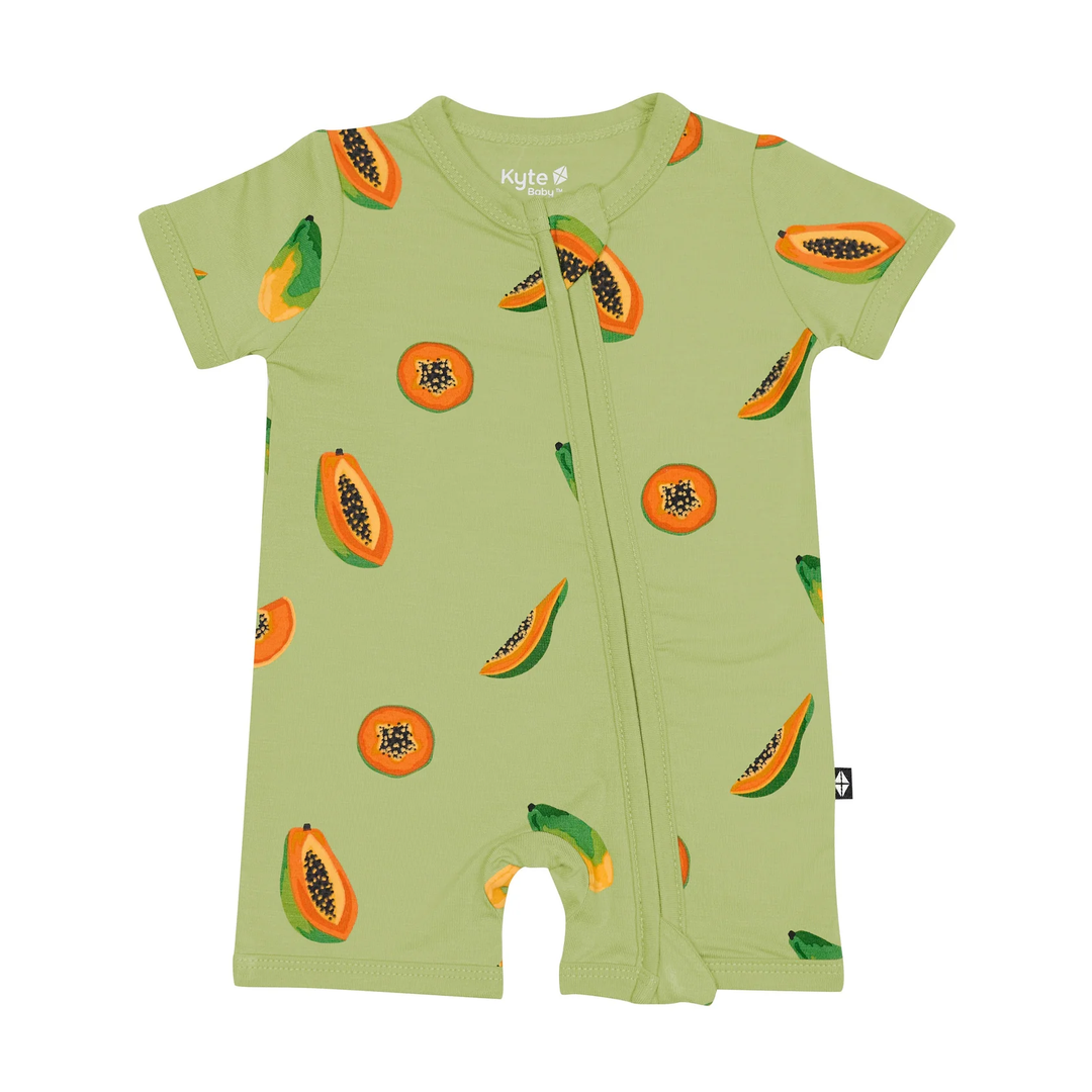 ZIPPERED SHORTALL || PAPAYA