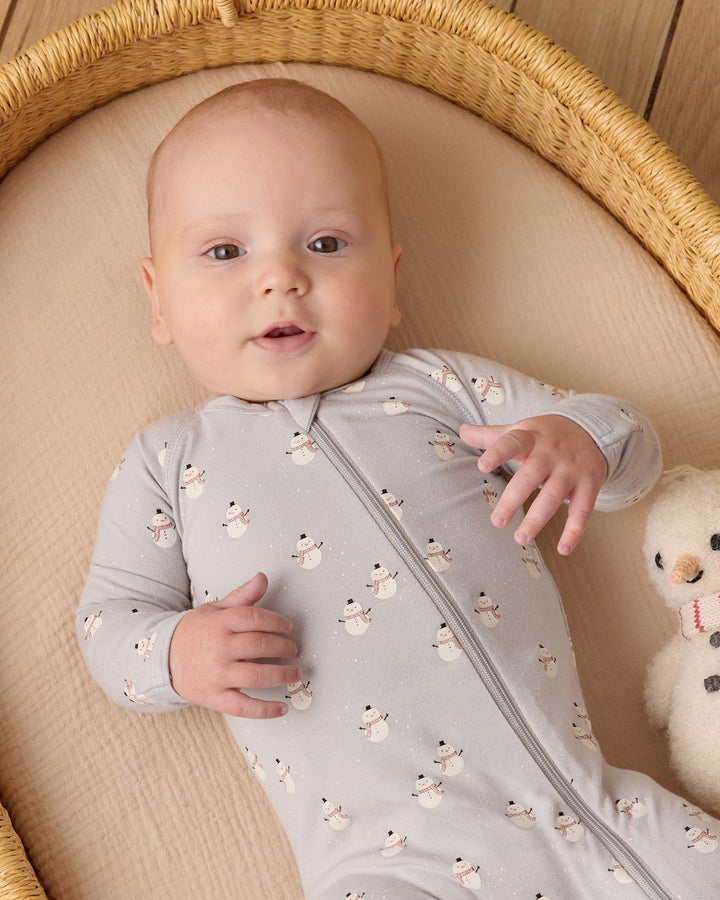 BAMBOO ZIP FOOTIE || SNOWMEN