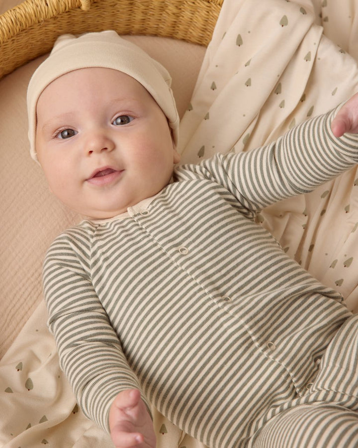 POINTELLE LONG JOHN || FOREST STRIPE