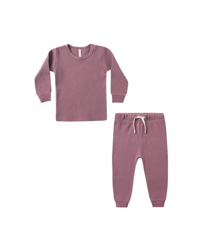 WAFFLE TOP + PANT SET || MULBERRY