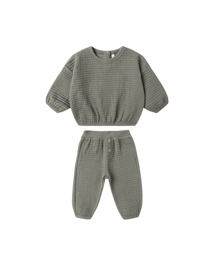 TEXTURED SWEAT SET || FOREST