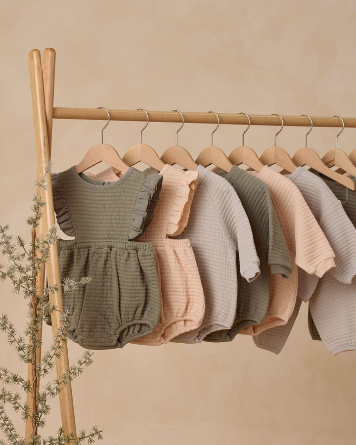RUFFLE BUBBLE ROMPER || FOREST