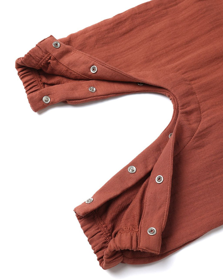 WOVEN JUMPSUIT || CRANBERRY