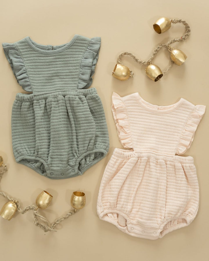 RUFFLE BUBBLE ROMPER || FOREST