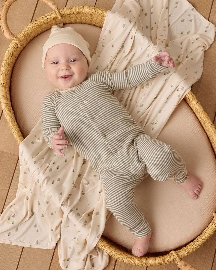 POINTELLE LONG JOHN || FOREST STRIPE