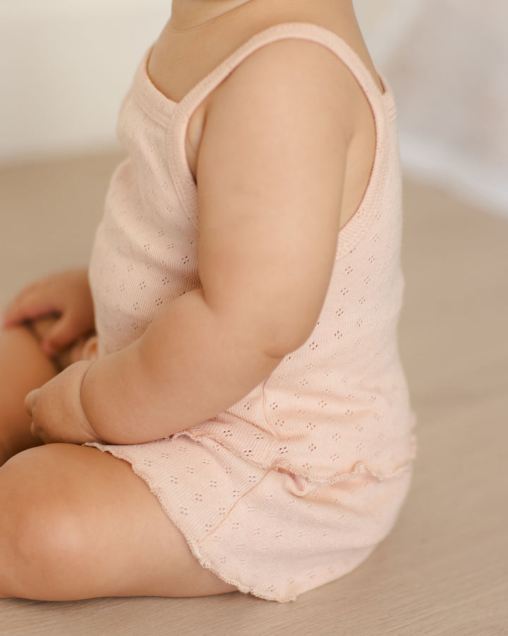POINTELLE TANK + SHORTIE SET || MELON