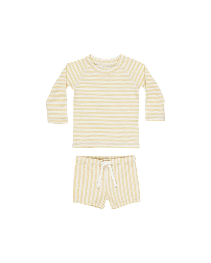 FINN RASHGUARD + SHORT SET || YELLOW STRIPE