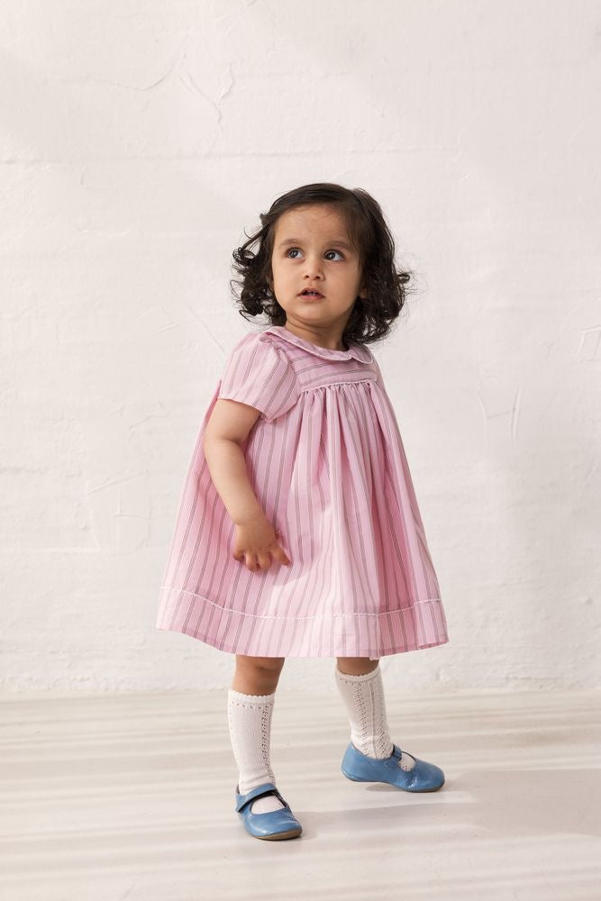 DULLA DRESS || BONBON PINK STRIPES