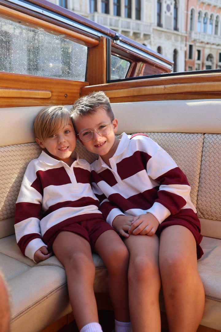 rugby sweatshirt || deep cranberry