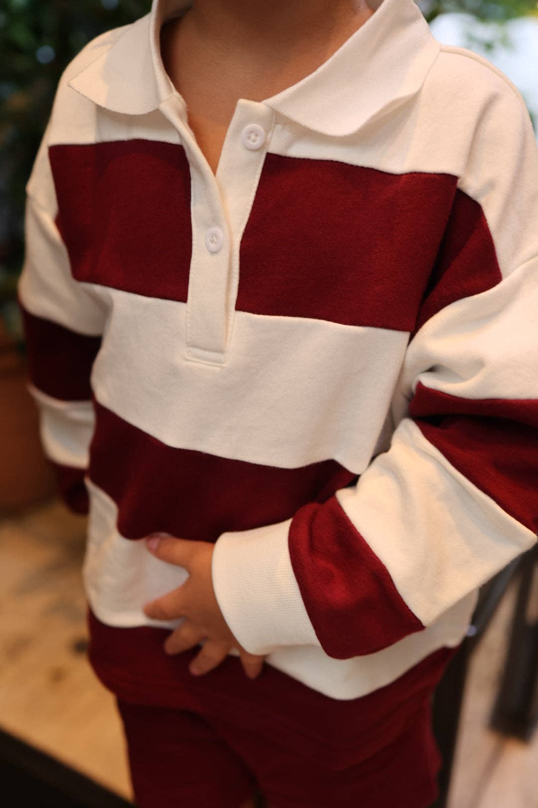 rugby sweatshirt || deep cranberry