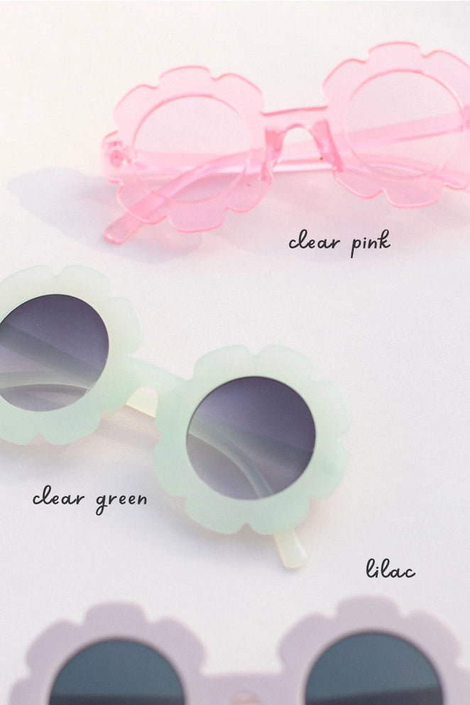 TODDLER FLOWER SUNGLASSES | CLEAR GREEN