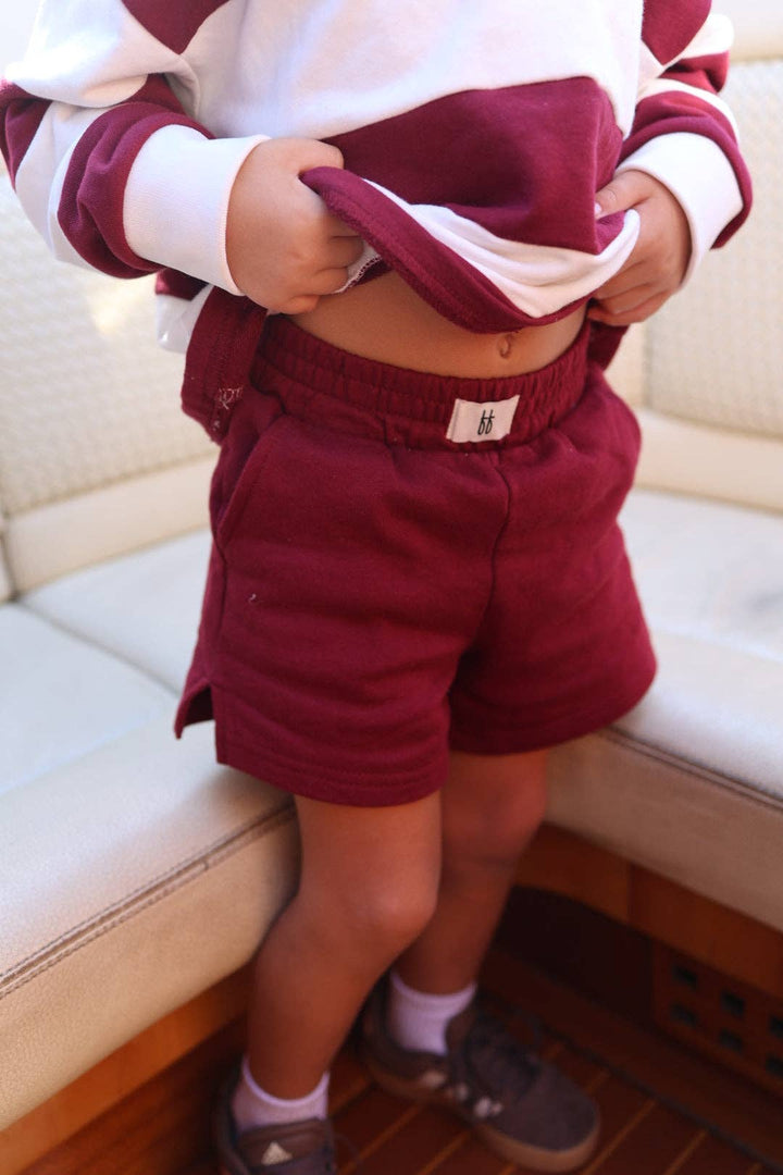 terry shorts || deep cranberry