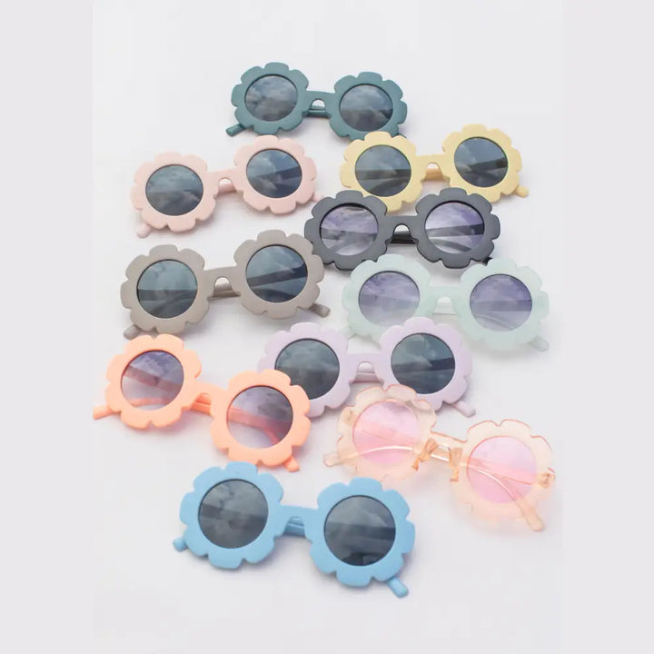 TODDLER FLOWER SUNGLASSES | CLEAR GREEN