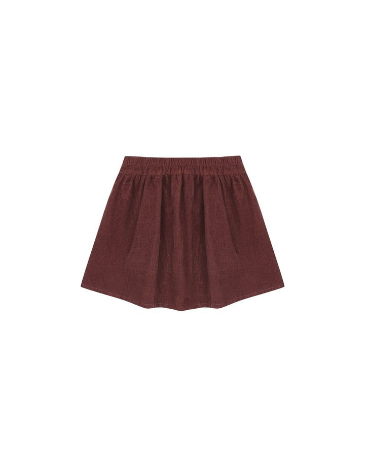 BUTTON FRONT MINI SKIRT || BURGUNDY