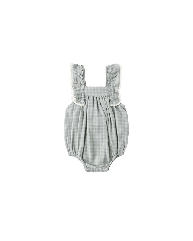 MAYA ROMPER || GREEN GINGHAM