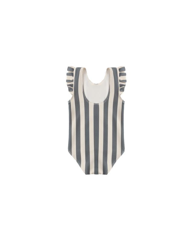 SCOOP BACK ONE-PIECE SWIMSUIT || RETRO OCEAN STRIPE