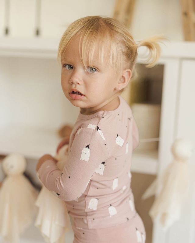 BAMBOO PAJAMA SET || PINK GHOSTS