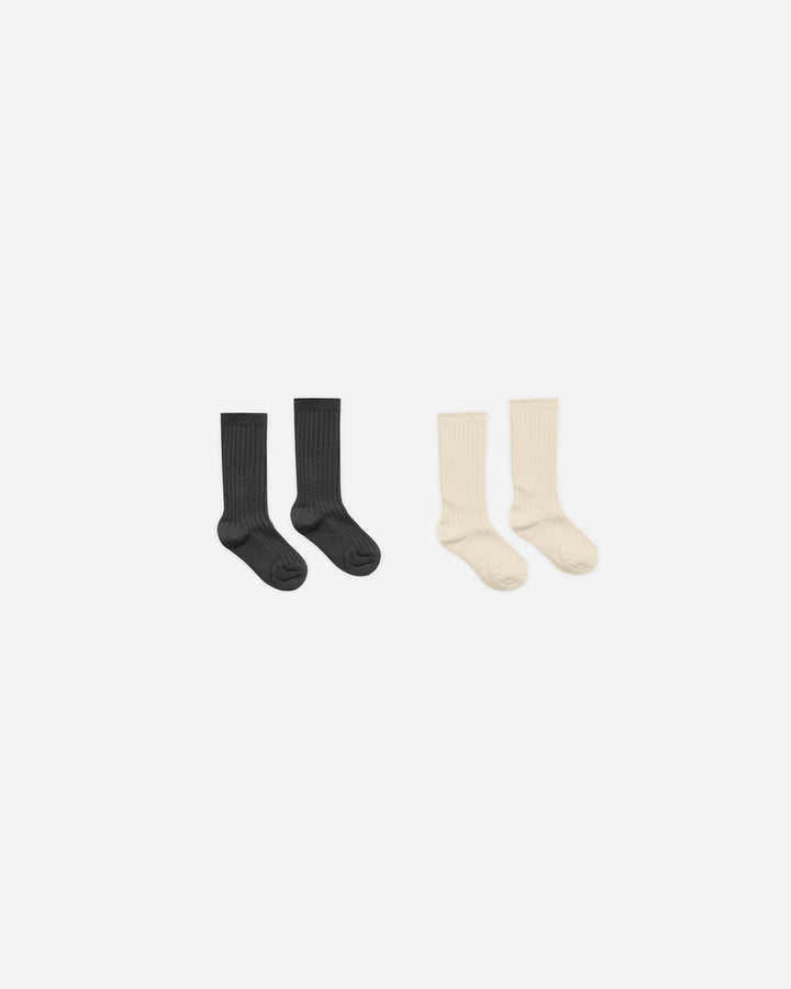RIBBED SOCKS || BLACK, ANTIQUE