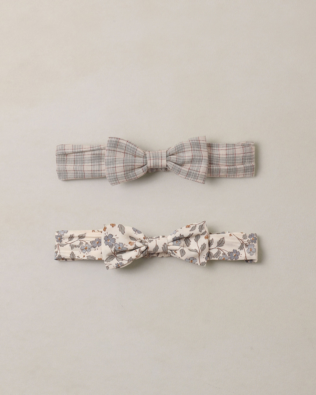 baby bow headband set || fall plaid, blue garden