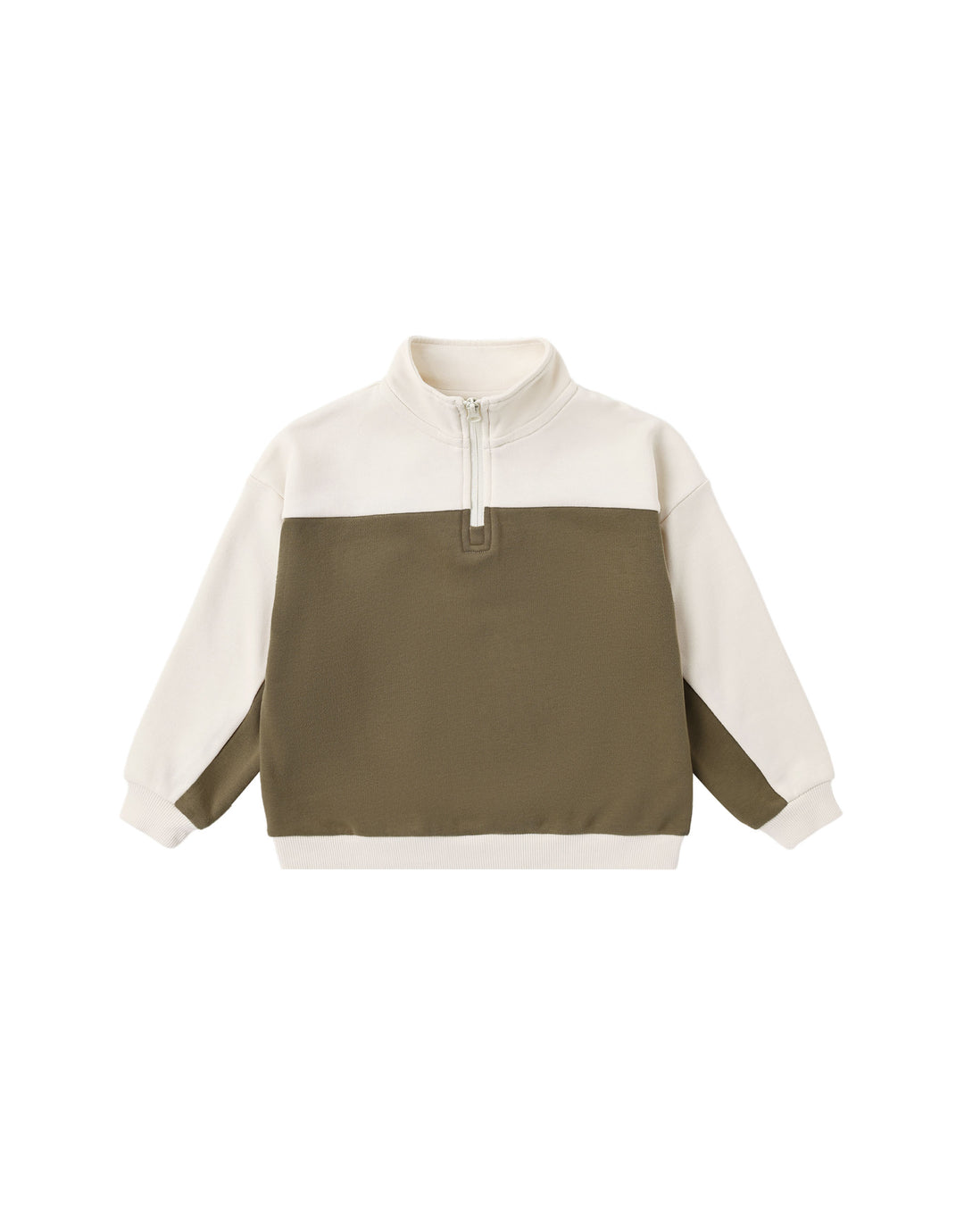 quarter zip crew || olive