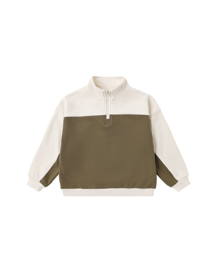 quarter zip crew || olive
