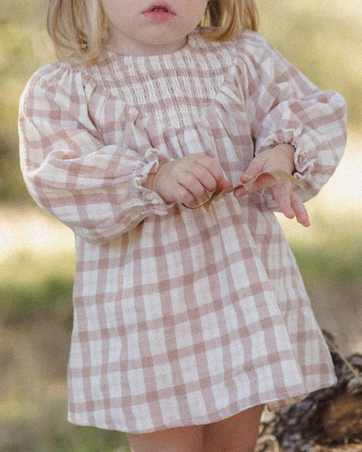 V SMOCKED DRESS || RUSTIC PLAID