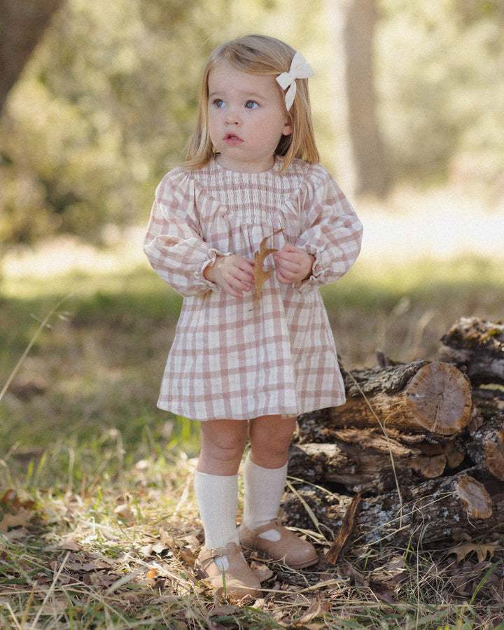 V SMOCKED DRESS || RUSTIC PLAID
