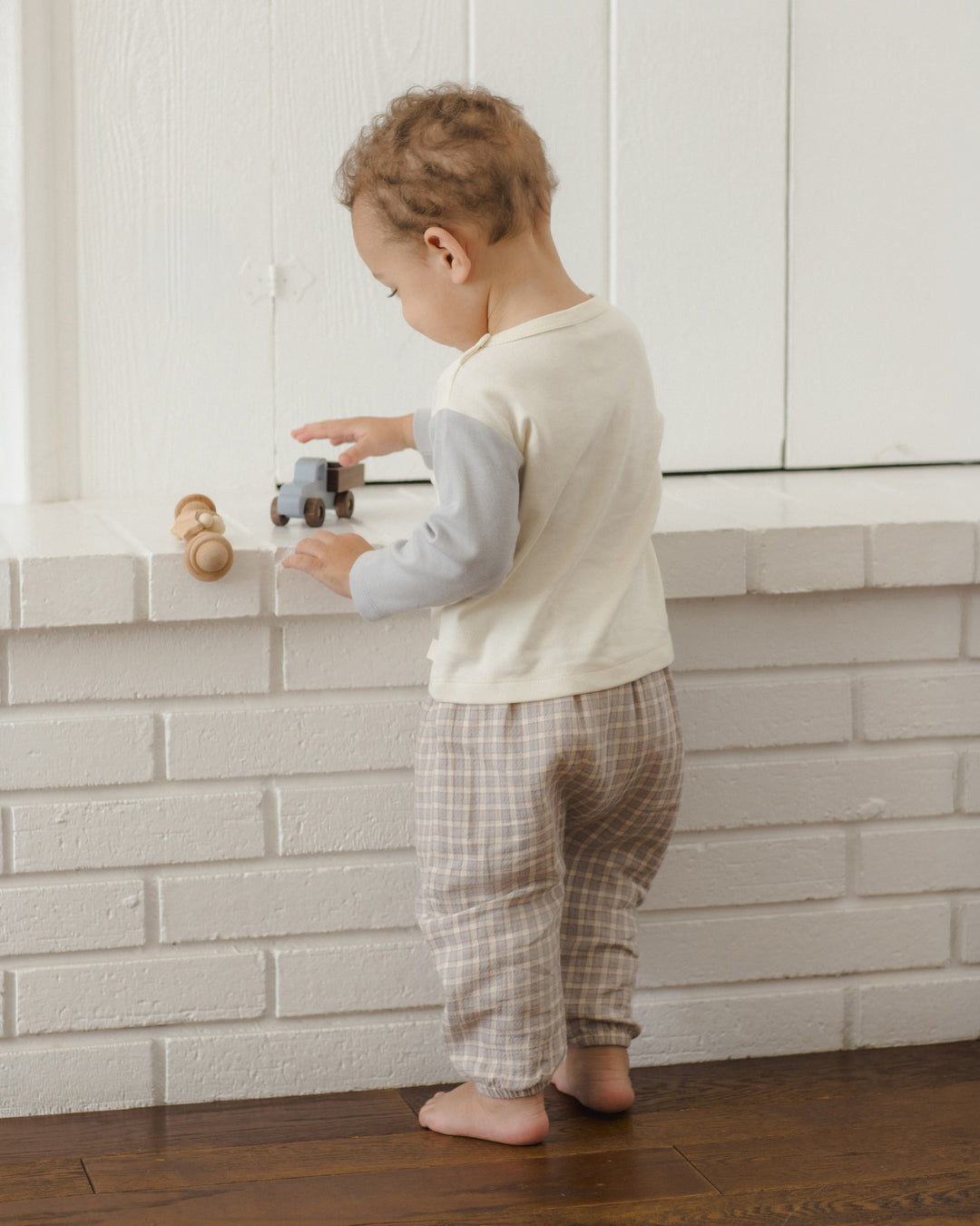 WOVEN PANT || BLUE GINGHAM