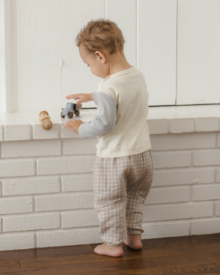 WOVEN PANT || BLUE GINGHAM