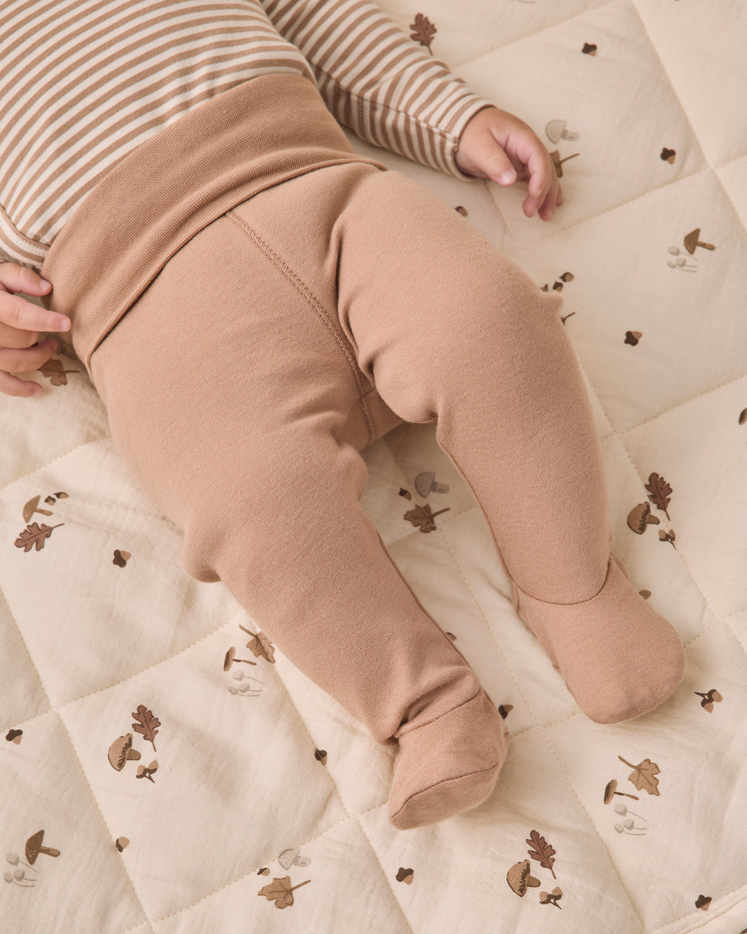 SIDE SNAP BODYSUIT + PANT SET || ALMOND STRIPE