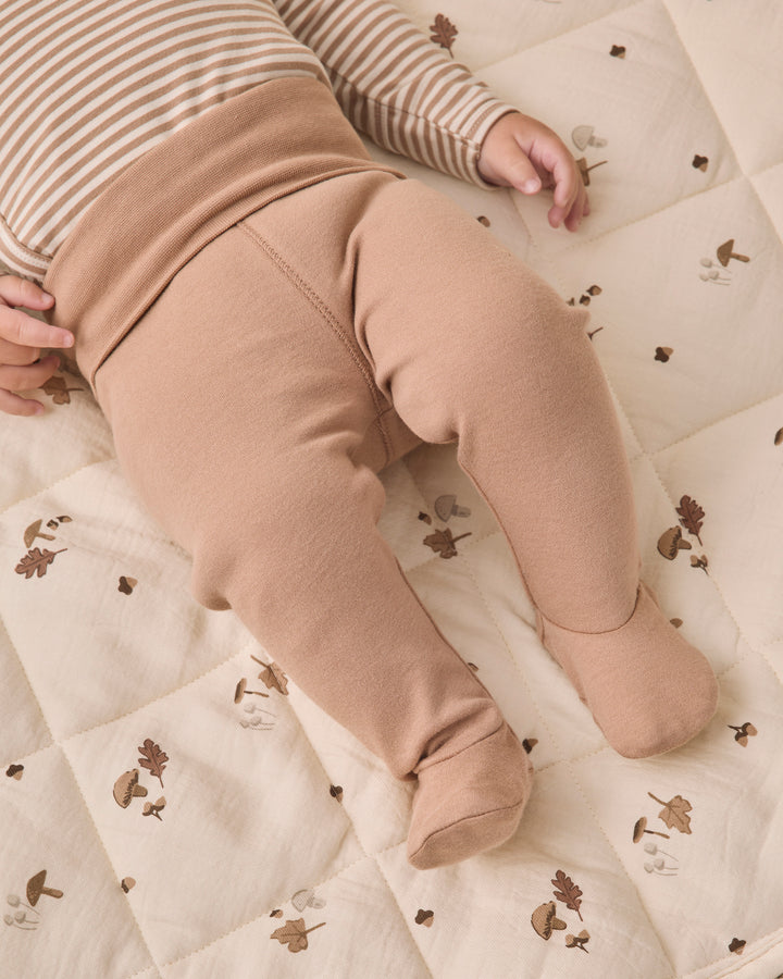 SIDE SNAP BODYSUIT + PANT SET || ALMOND STRIPE