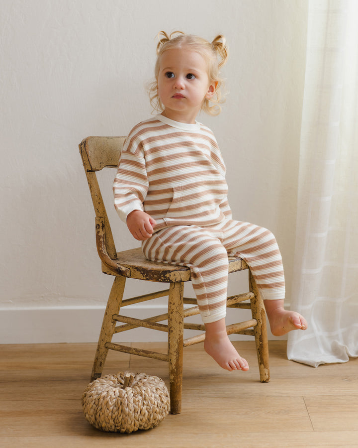 waffle slouch set || spice stripe