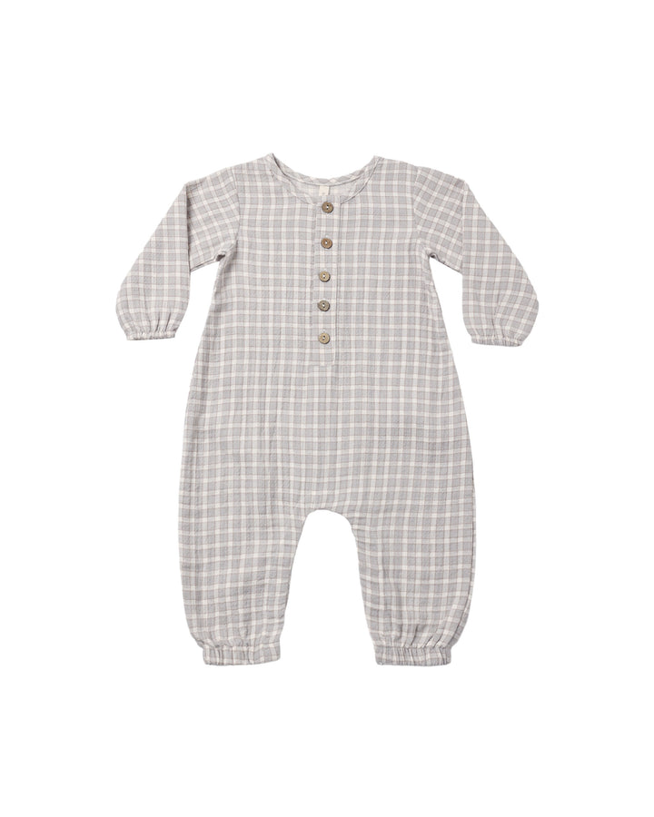 WOVEN JUMPSUIT || BLUE GINGHAM