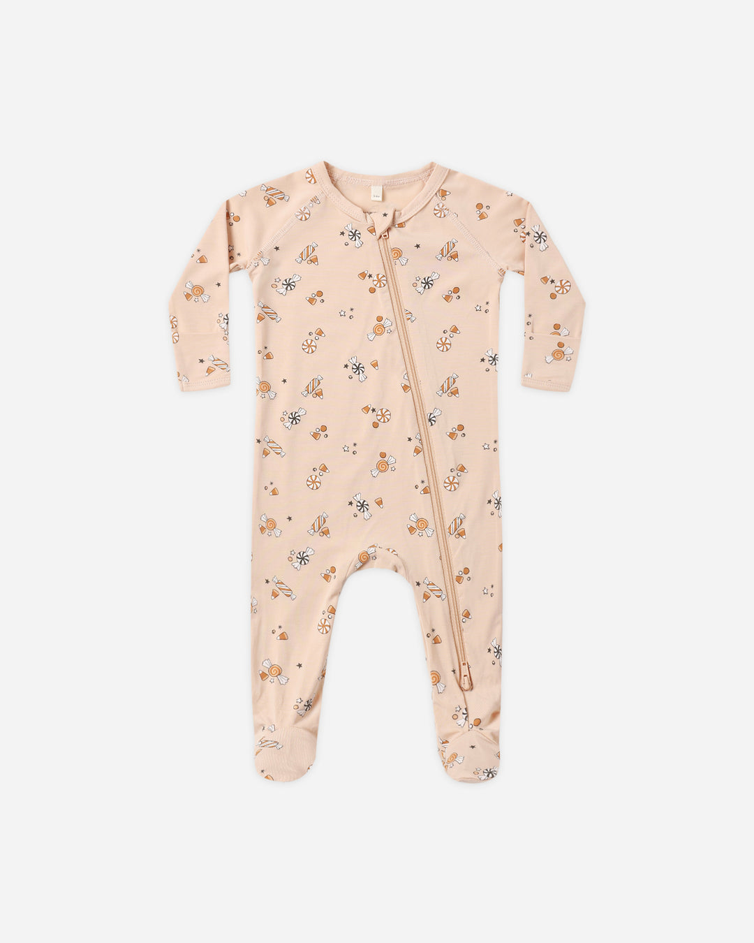 bamboo zip footie || candy