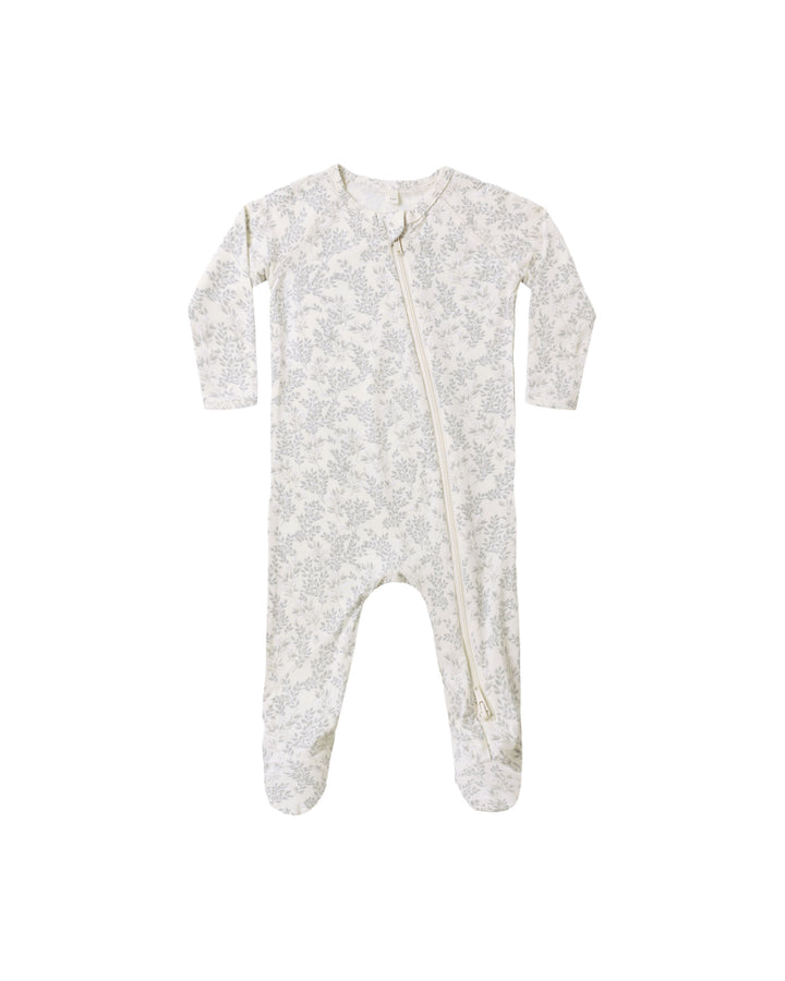 BAMBOO ZIP FOOTIE || CLOUD FLORAL